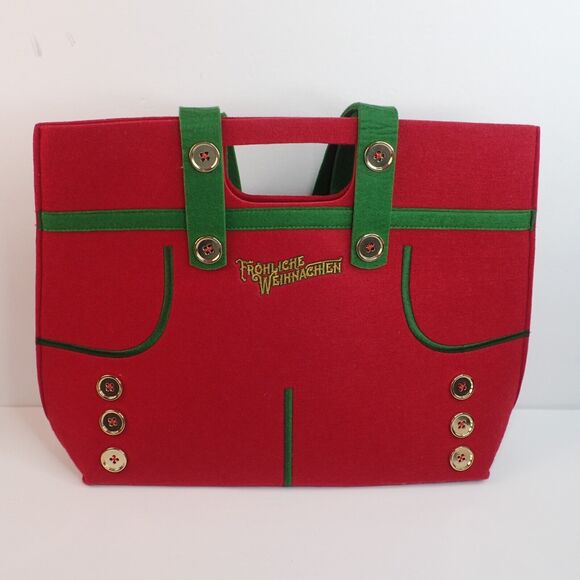 Disney Parks Christmas Holiday Tote Epcot Germany “Frohliche Weihnachten” Bag - Picture 2 of 6